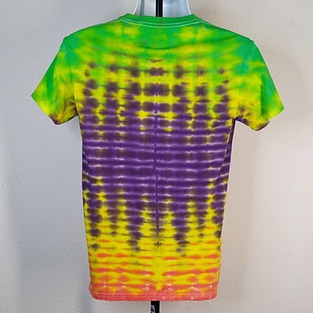 New Gildan Purple, Yellow,Green,Orange Tie-Dye T-Shirt - Picture 4 of 5
